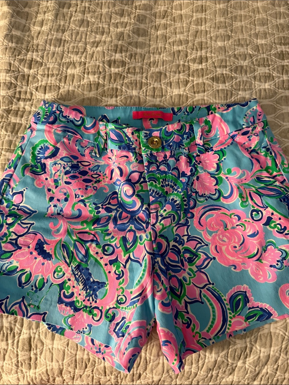 Lilly Pulitzer Turquoise Floral Callahan Shorts NWOT 00